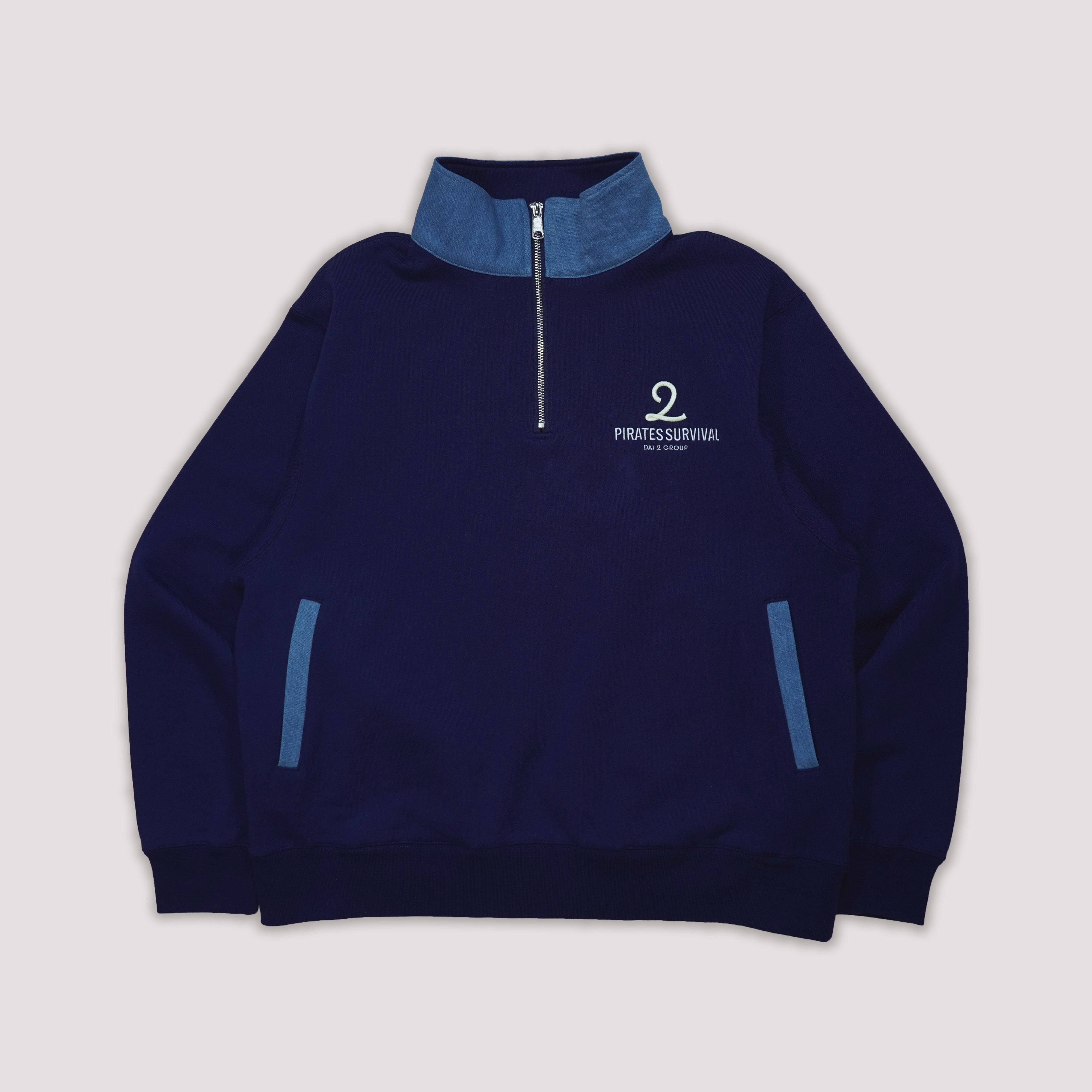 海賊サバイバル ハーフジップトレーナー ブルー – Dai2group