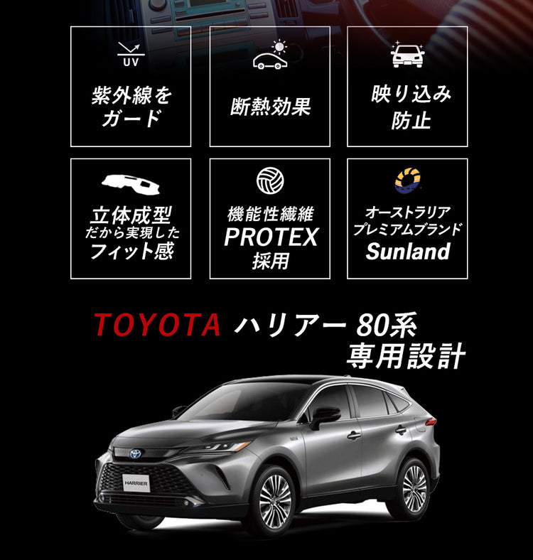 ハリアー 80系 新型 トヨタ Sunland ダッシュボードマット HUDなし