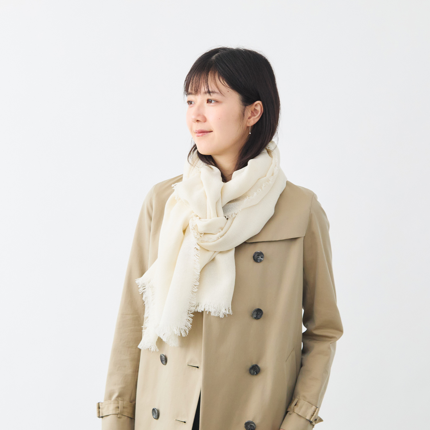 カシミヤシルクエアリーストール/エクリュ | Factelier (ファクトリエ)