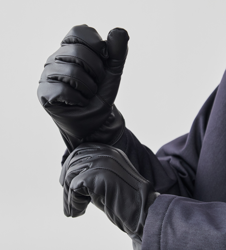 ラム革×カシミヤ 超軽量レザーグローブ/スマホ対応/ブラウン