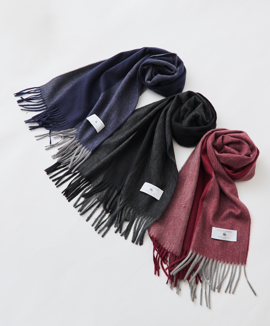 Melty Cashmere 100% ウェーブマフラー/ブロックチェック