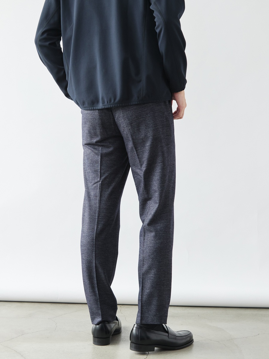 洗えるツイード調ウールパンツ/ストレッチ/ネイビー | Factelier