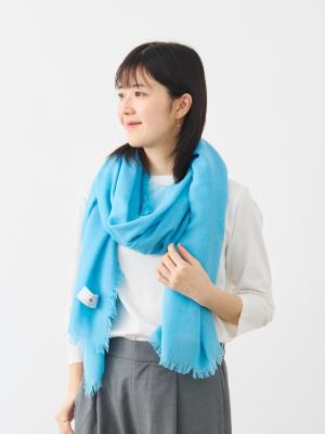 カシミヤシルクエアリーストール/ターコイズブルー | Factelier