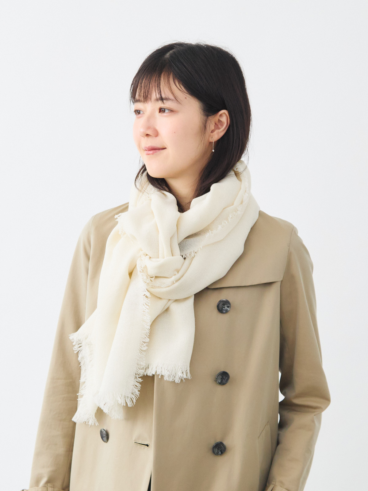 カシミヤシルクエアリーストール/エクリュ | Factelier (ファクトリエ)