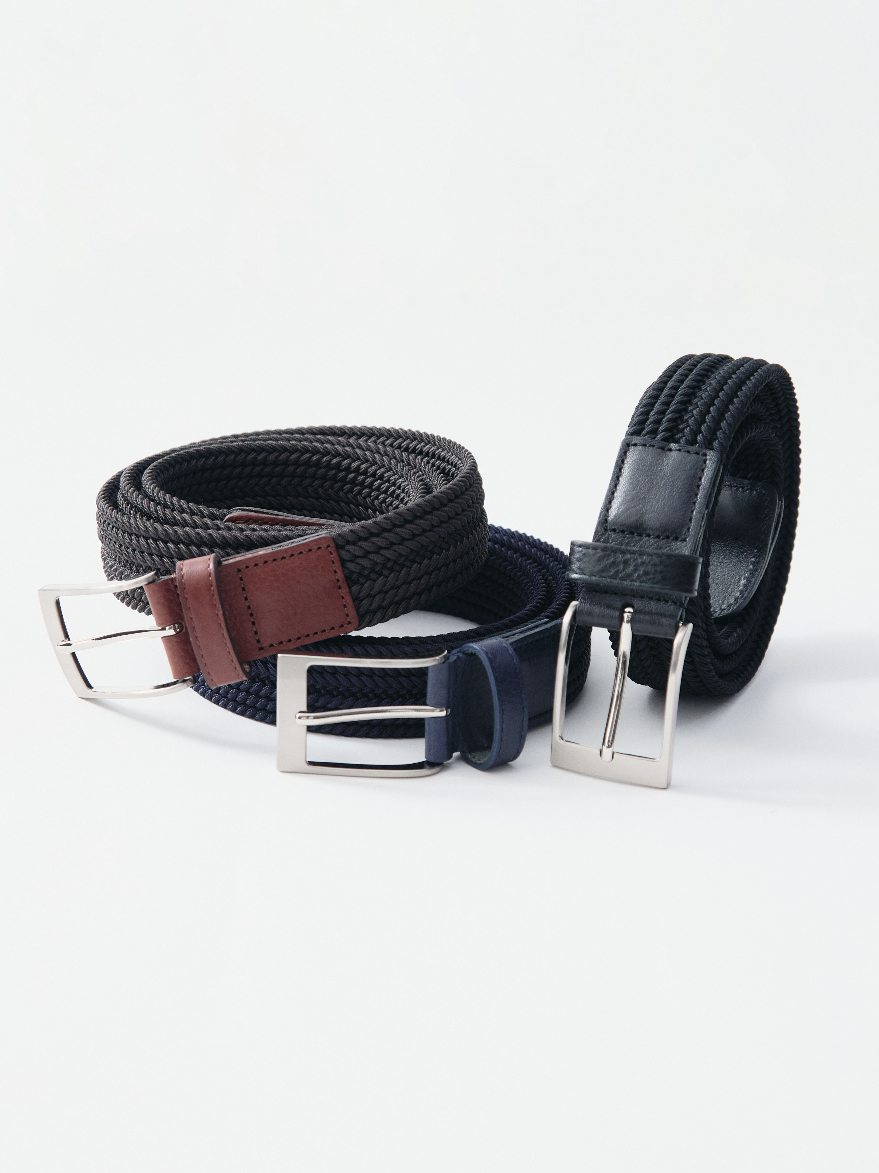 熟成ラバーメッシュベルト with トスカーナレザー/ブラウン