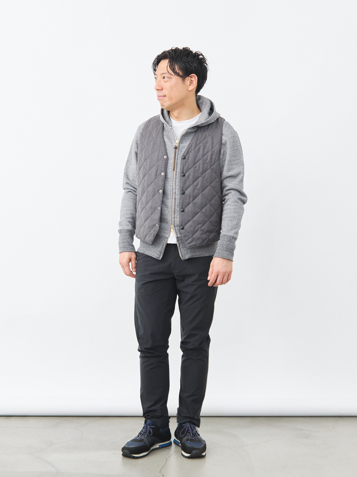 7 Days ダイヤモンドキルティングベスト/ウォッシャブル/グレー