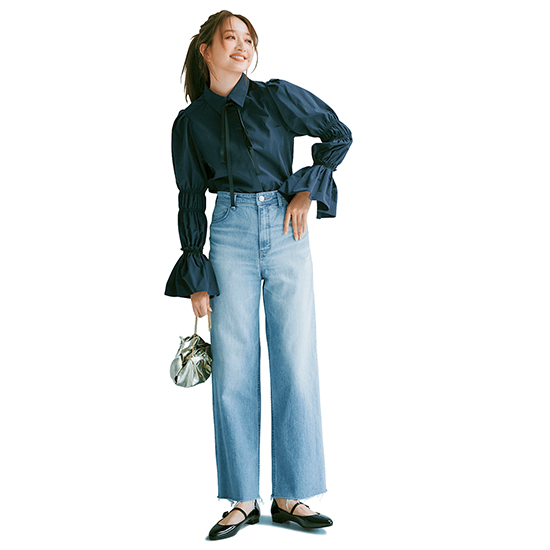 優待価格[THREE SQUARE]シャーリングボウタイブラウス | KOBUNSHA