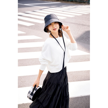 BICHERIE.]100%完全遮光 日本製 バケットハット ストラップ付