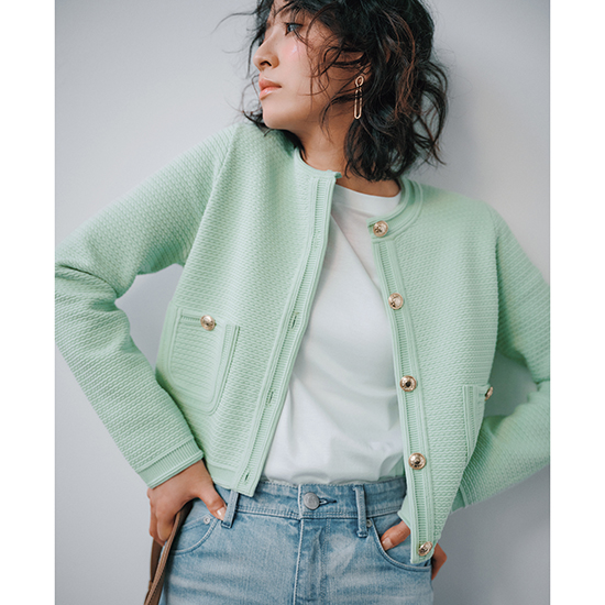 anuans]ノーカラーラーベンニットジャケット | KOBUNSHA SELECT SHOP