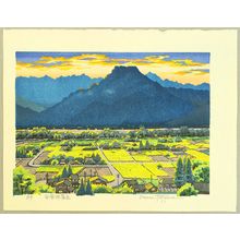 両角修による浮世絵「Azumino Village in Twilight - Japan」