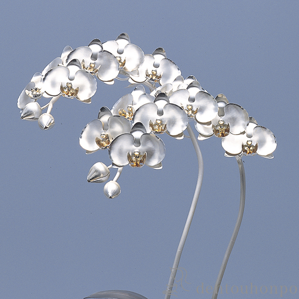 送料無料】 銀製 胡蝶蘭 C 2本立・90g / 光則（銀工芸） 高級