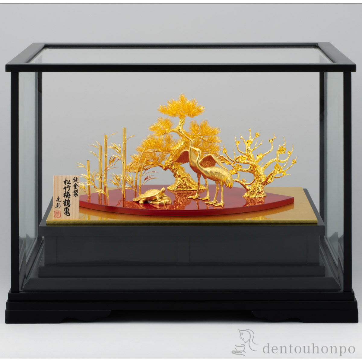 ヴィンテージ 純銀製 松竹梅 香合 小物入れ 純銀服部製 刻印有り 家紋