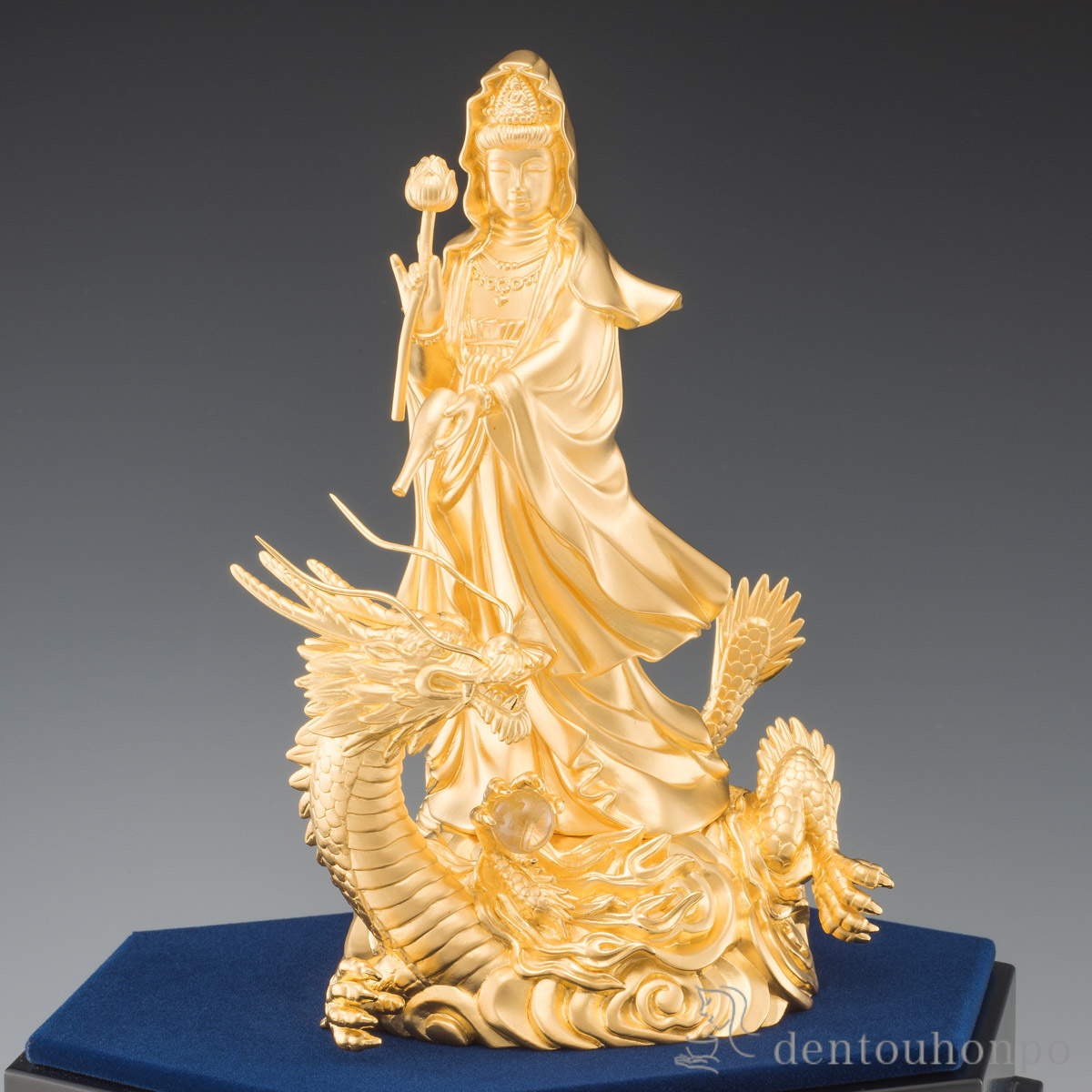 送料無料】 純金 龍上観音 純金170g / 仏壇 寺院 仏様 日本 仏具 東京