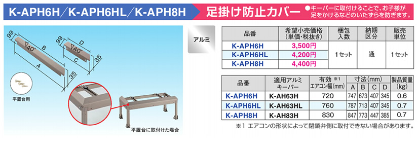K-APH6H オーケー器材 エアコン設置用部材 アルミキーパー 関連部品