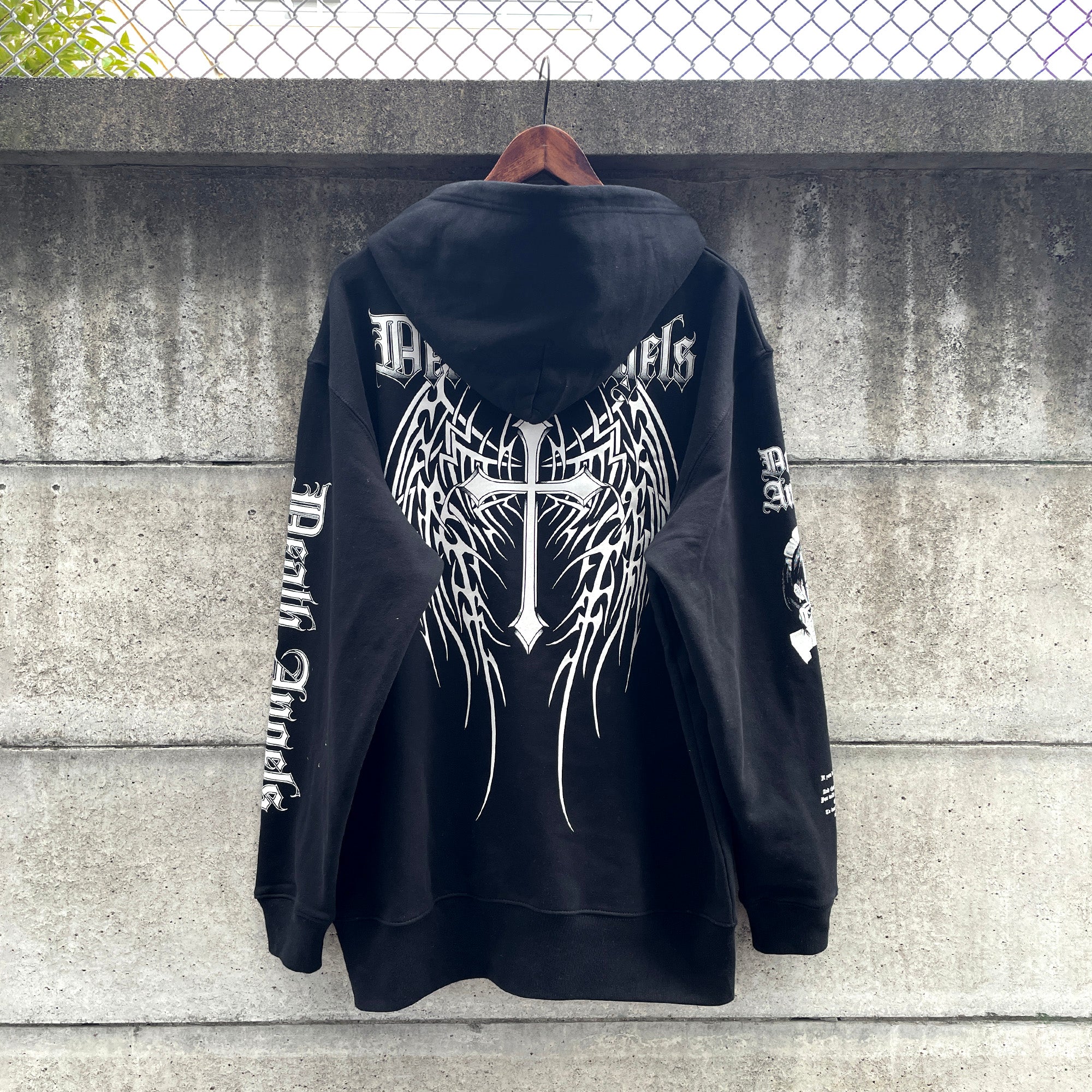 ANGEL CROSS Full Zip HOODIE [BLACK] – DEATH ANGELS