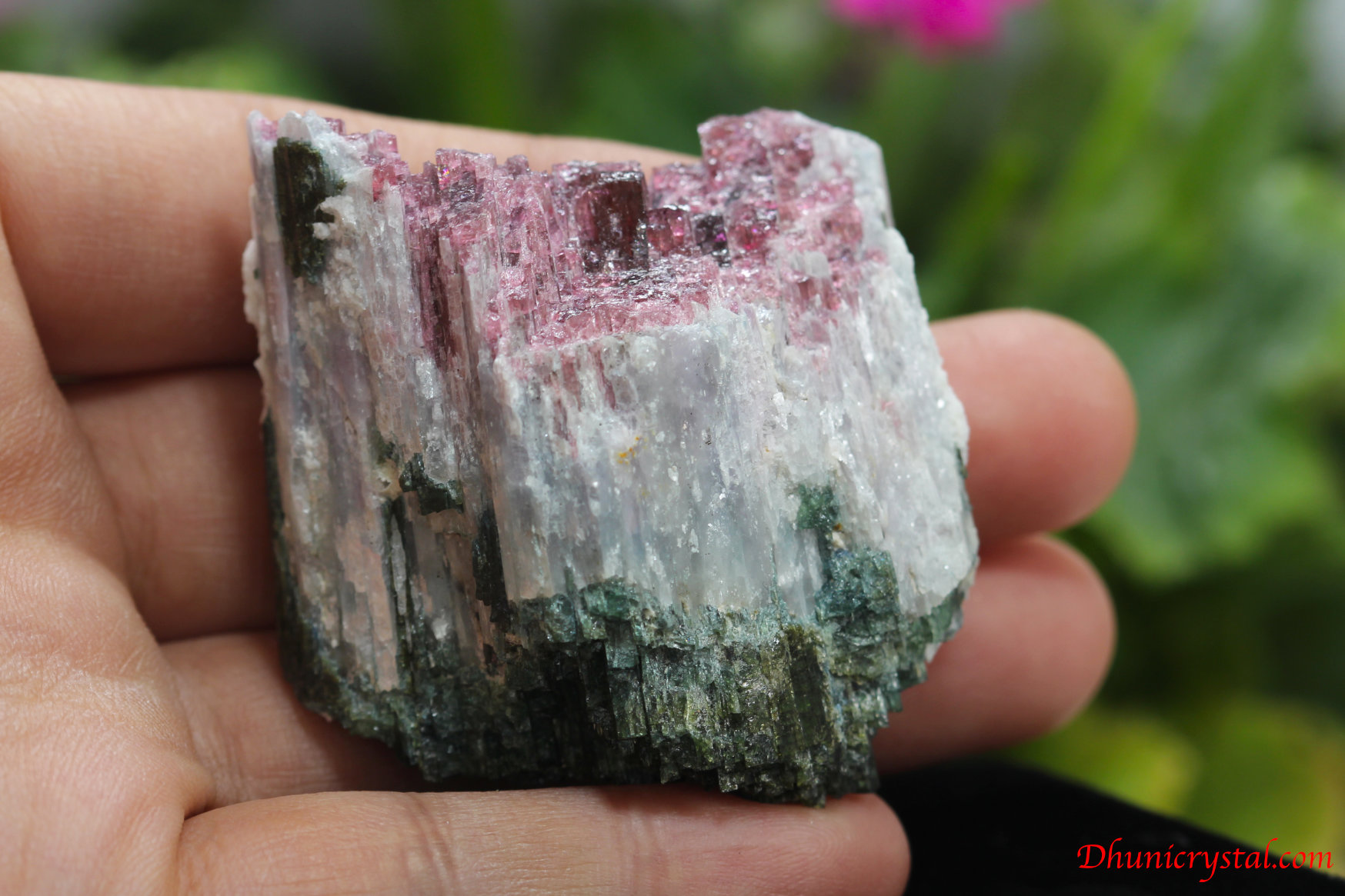 ピンク＆グリーントルマリン原石/ルベライトトルマリン(C376)