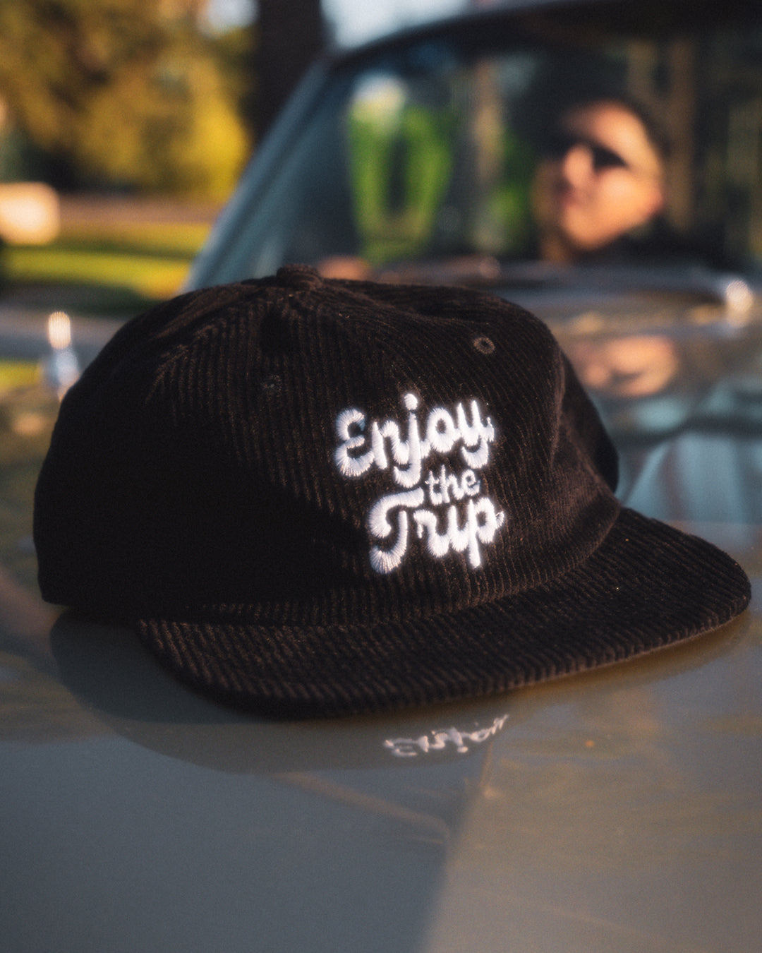 Enjoy the Trip Black Cord Cap - DIPPED®