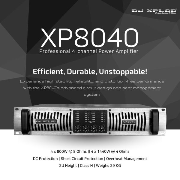 DJ Xplod XP8040 | 4-Channel Class H Power Amplifier(4x1440W)