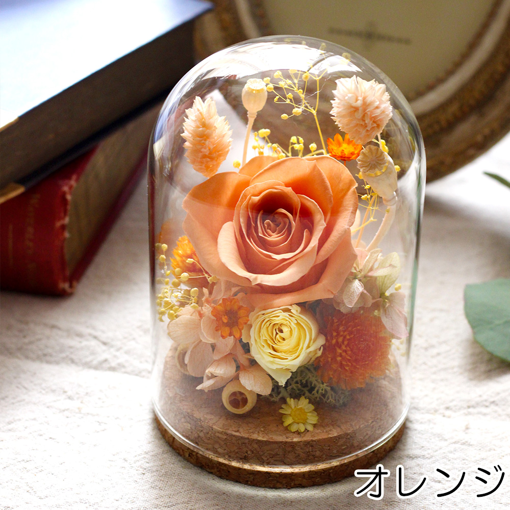 ナチュラルガラスドーム(ピンク/オレンジ/パープル/ホワイト