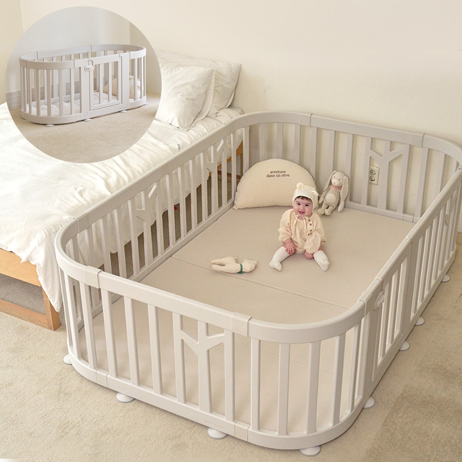 期間限定15%OFF／ベビーサークル バーチ ラウンド ドア付き10枚・6枚