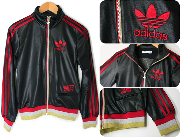 adidasアディダスオリジナルスCHILE 62黒×赤ジャージ - 古着屋