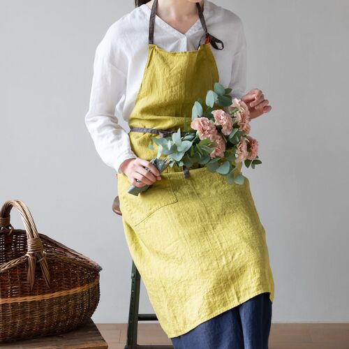 エプロン｜Lino e Lina リトアニアリネン マノン ミモザ ｜DoubleWings