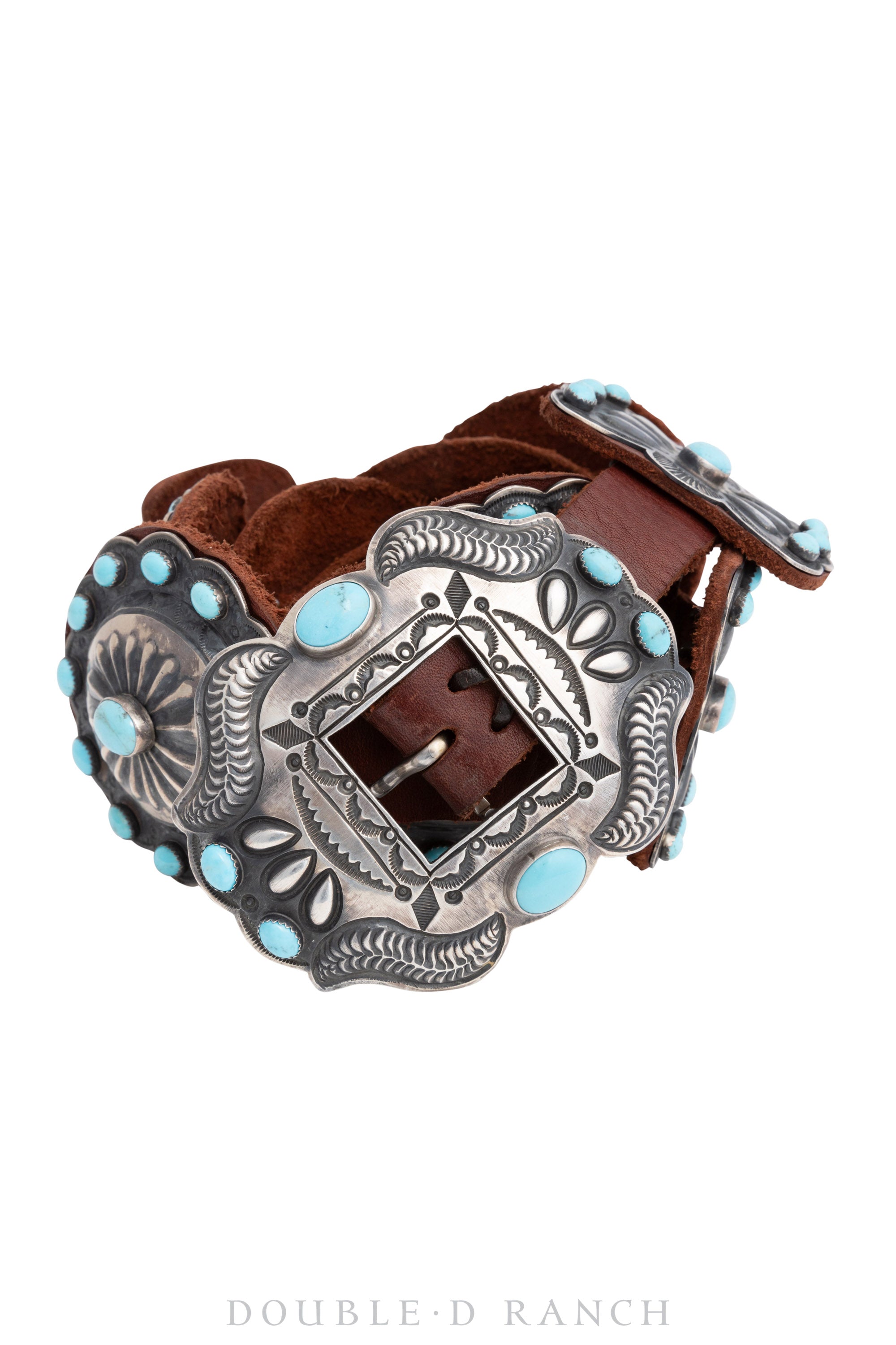 Belt, A Vintage, Concho, Turquoise, Kirk Smith, Hallmark, Vintage c 20