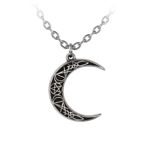 Lunaeca Lunar Moon Phases Bat Necklace by Alchemy Gothic