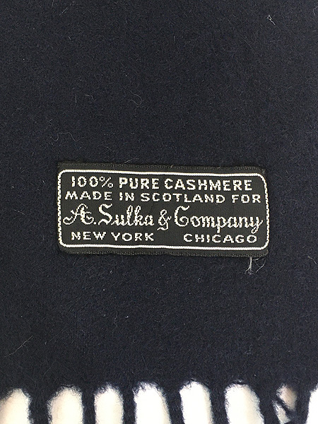 雑貨 古着 80s Scotland製 A.Sulka&Company 無地 ソリッド 100