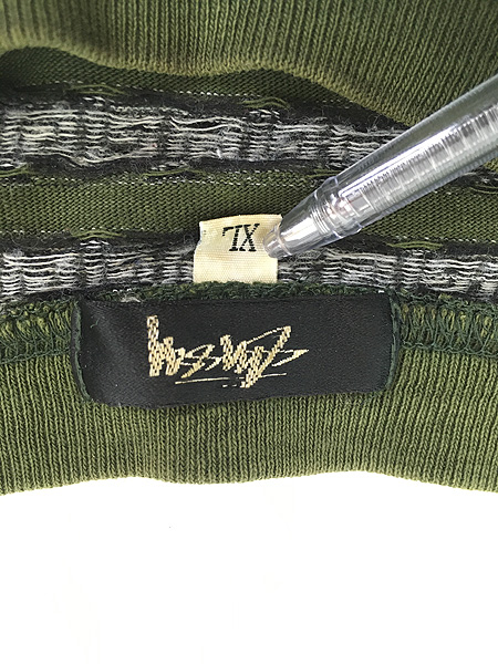 古着 80s STUSSY 最初期 黒タグ 100%コットン ジャガード ボーダー