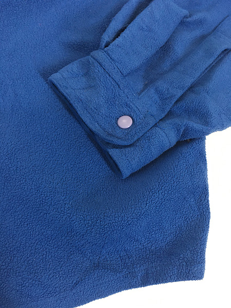 古着 90s USA製 Patagonia 「雪なし」 フリース スナップ シャツ 青 XL