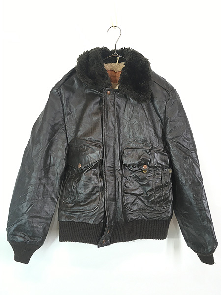 古着 70s William Barry G-1タイプ ボア ライナー 本革 レザー
