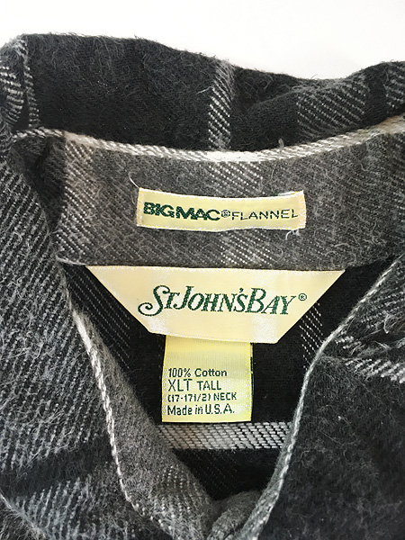 古着 80s USA製 St John's Bay BIG MAC 好配色 モノトーン チェック