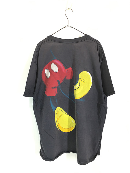 古着 90s USA製 Disney Mickey ミッキー だまし絵 両面 Tシャツ XL位