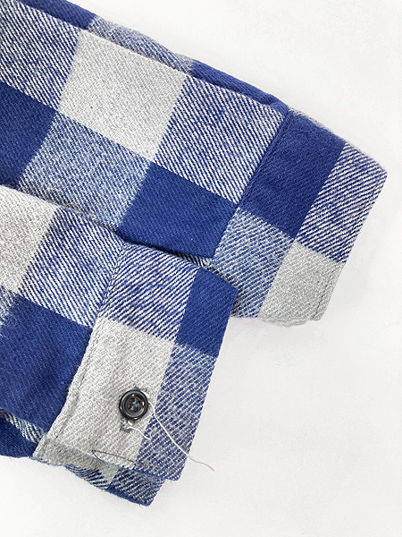 古着 80s USA製 FIVE BROTHER ブルー × グレー ブロック チェック