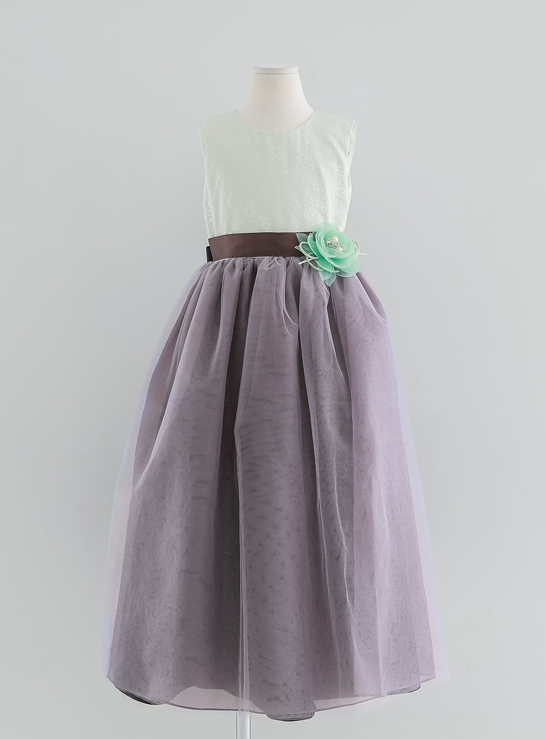 子供ドレス|子供ドレスならミント×チャコールスパンコールロングドレス