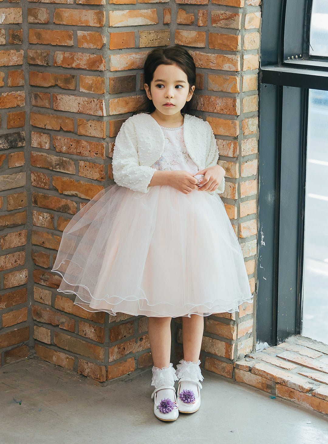 子供ドレス|子供ドレスならピンクフラワーコットンチュールドレス