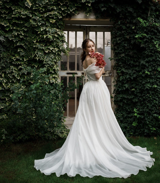 オーガンジーサテン オフショルダードレス（W264）