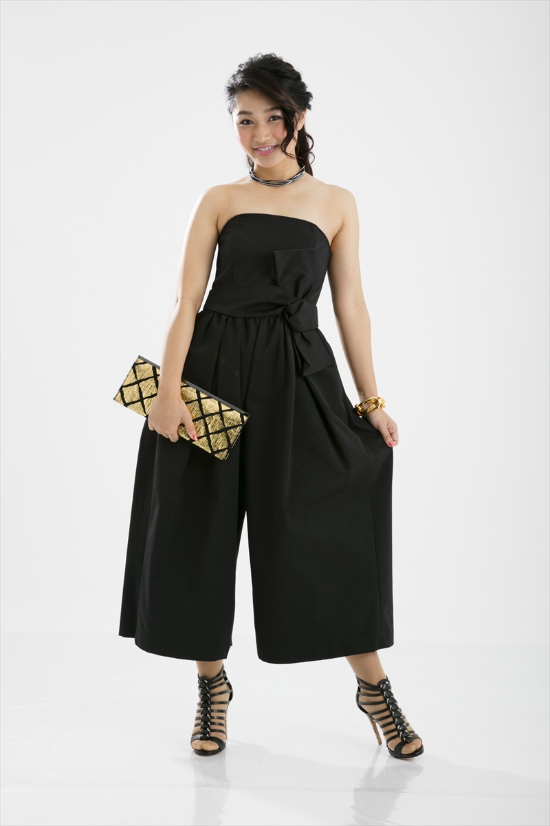 LAGUNAMOON】ガウチョパンツドレス リボン付き ブラック - レンタル