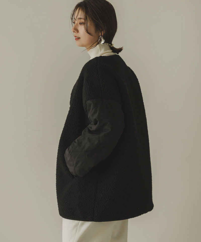 ボア×キルトリバーシブルジャケット – レディースファッション通販の夢