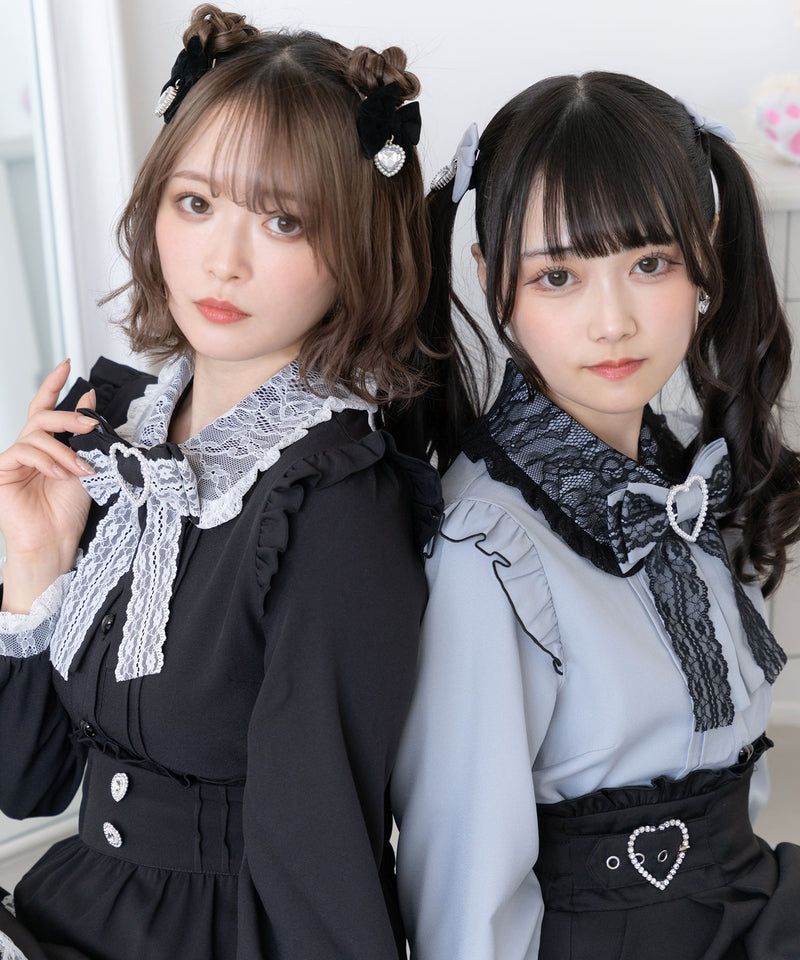 レース重ねハートリボンフリルブラウス – レディースファッション通販