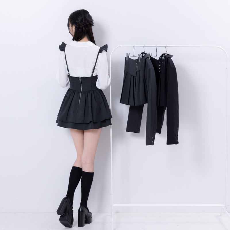 サスペンダーフリルミニスカート – レディースファッション通販の夢