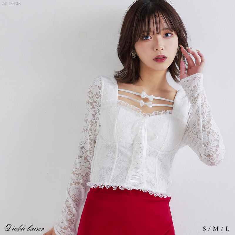 パット入りコルセット風レーストップス – レディースファッション通販