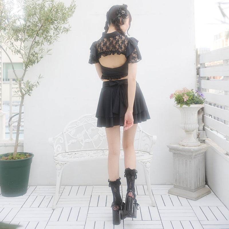 デコルテレースティアードスカート水着 – レディースファッション通販