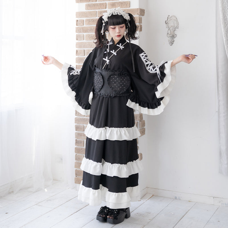 リボンレースアップティアード浴衣 – レディースファッション通販の夢