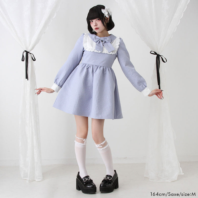 リボンフリルヨークハート柄ワンピース – レディースファッション通販