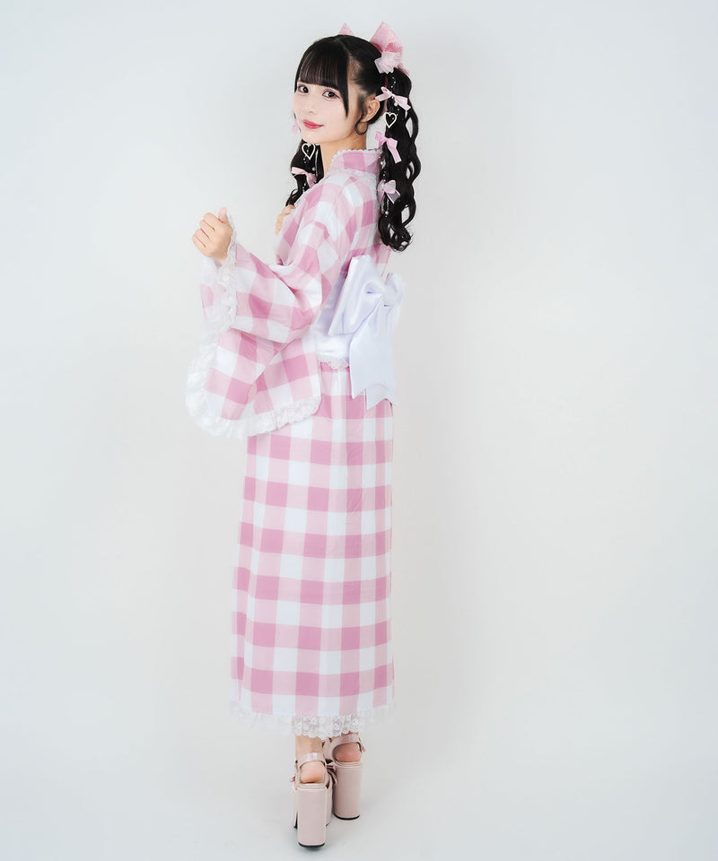 舞々悪魔】ビッグギンガムセットアップ浴衣 – レディースファッション