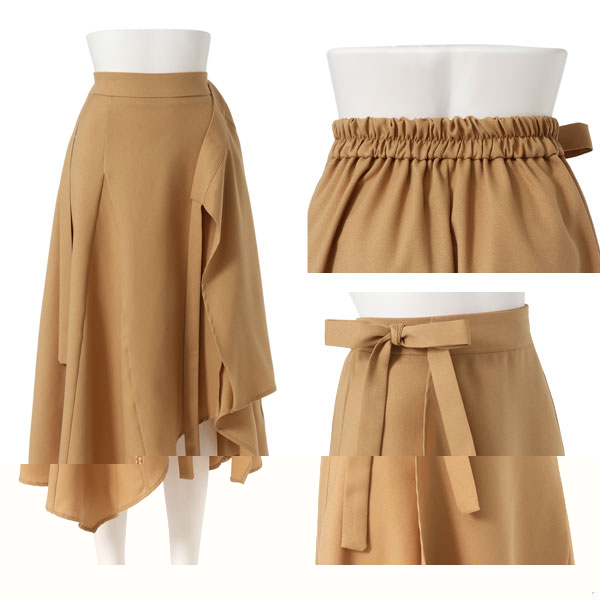 ウエストリボンラップイレヘムスカート – レディースファッション通販