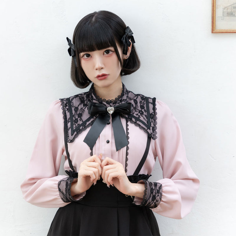 ハートリボンレースセーラー襟ブラウス – レディースファッション通販