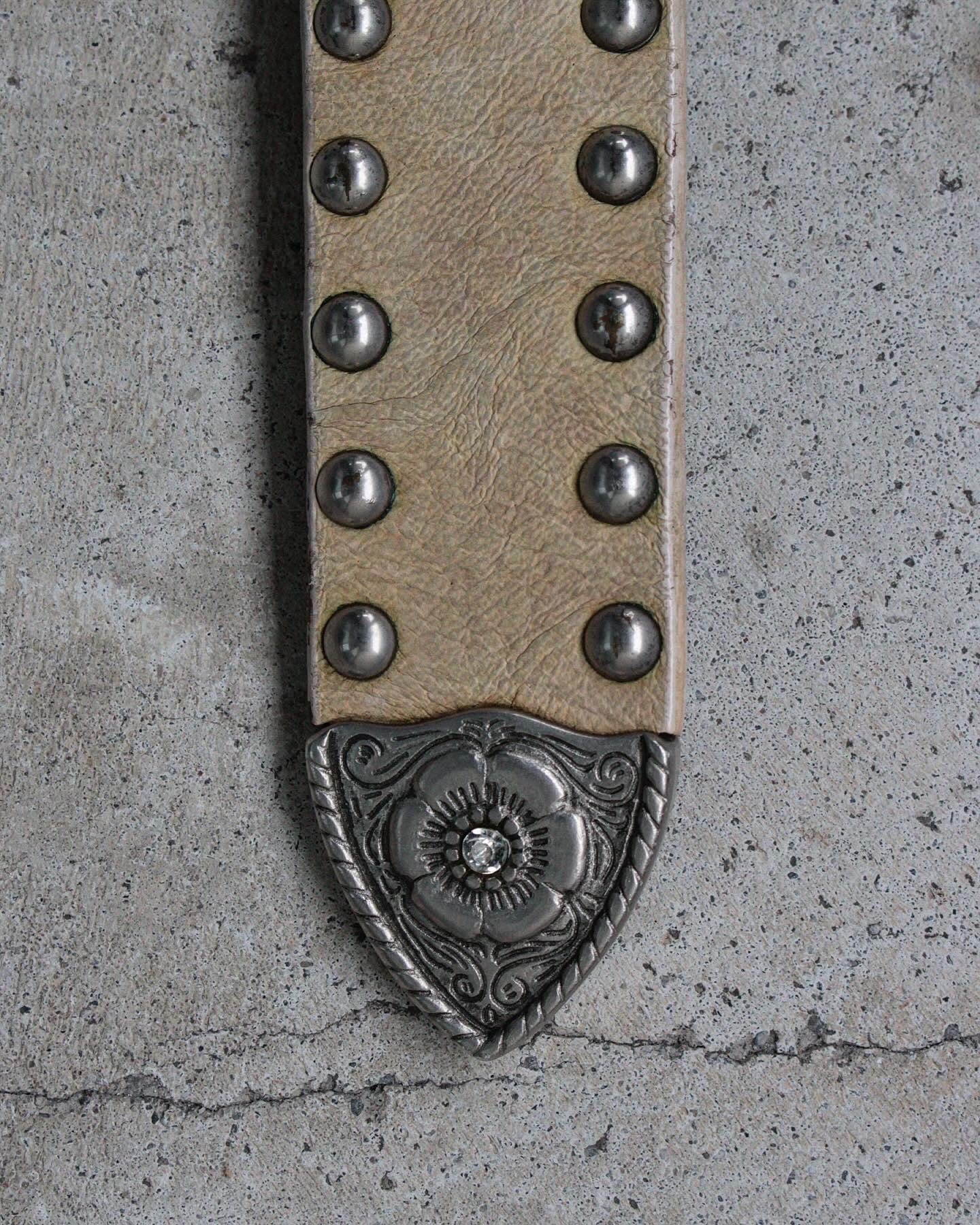 NICOLE CLUB FOR MEN by Matsuda 00s Cow Leather Jewel Studded Belt